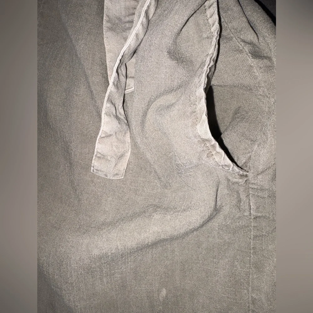 Anthro Cloth & Stone Tencel Wrap Romper Taupe XS Tie Waist - Picture 6 of 11